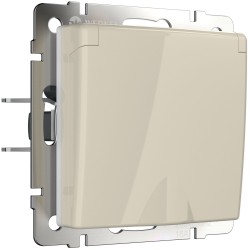 Розетка влагозащ. с зазем. с защит. крышкой и шторками слоновая кость W1171203 Розетка влагозащ. с зазем. с защит. крышкой и шторками слоновая кость W1171203