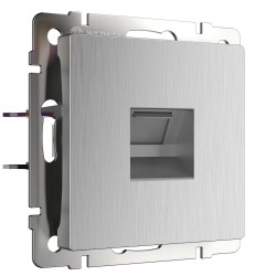 Розетка Ethernet RJ-45 cеребряный рифленый W1181009 Розетка Ethernet RJ-45 cеребряный рифленый W1181009